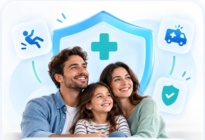 Família sob o símbolo de um escudo